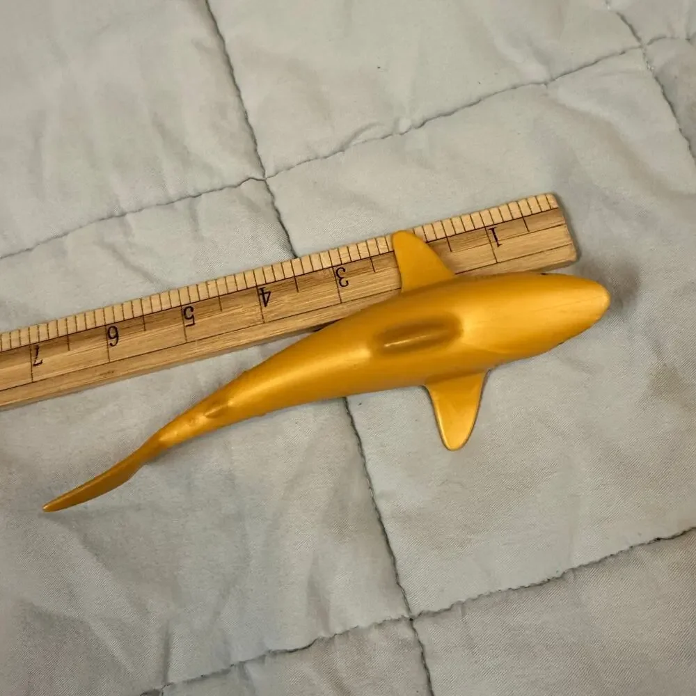 Playmobil 1998 Yellow Golden Shark Toy Figure Movable Mouth Open Close